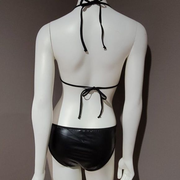 Vegan Leather Cut Out Bodysuit Lingerie - Picture 6 of 9